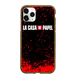 Чехол iPhone 11 Pro матовый La Casa de Papel спина Z, цвет: 3D-коричневый