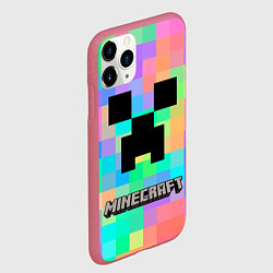 Чехол iPhone 11 Pro матовый Minecraft, цвет: 3D-малиновый — фото 2