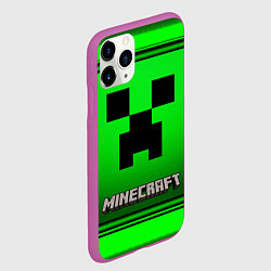 Чехол iPhone 11 Pro матовый Minecraft, цвет: 3D-фиолетовый — фото 2