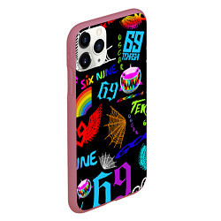 Чехол iPhone 11 Pro матовый 6IX9INE, цвет: 3D-малиновый — фото 2