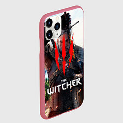 Чехол iPhone 11 Pro матовый The Witcher, цвет: 3D-малиновый — фото 2