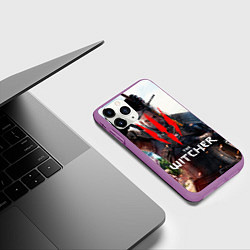 Чехол iPhone 11 Pro матовый The Witcher, цвет: 3D-фиолетовый — фото 2