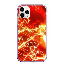 Чехол iPhone 11 Pro матовый ОГНЕННАЯ МОЛНИЯ, цвет: 3D-светло-сиреневый
