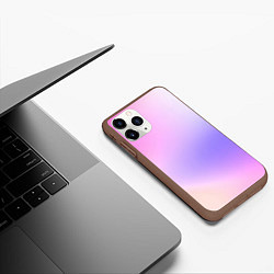 Чехол iPhone 11 Pro матовый Светлый градиент розовый мода, цвет: 3D-коричневый — фото 2