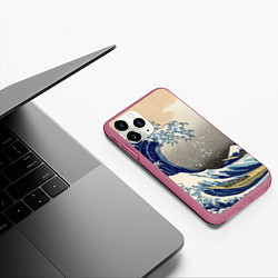 Чехол iPhone 11 Pro матовый ЯПОНСКАЯ КАРТИНА, цвет: 3D-малиновый — фото 2
