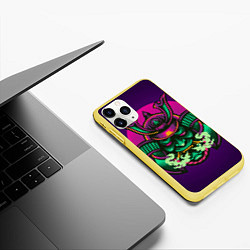 Чехол iPhone 11 Pro матовый Маска Хання Ханья, цвет: 3D-желтый — фото 2