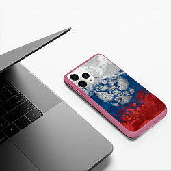 Чехол iPhone 11 Pro матовый Россия, цвет: 3D-малиновый — фото 2