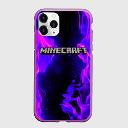 Чехол iPhone 11 Pro матовый MINECRAFT, цвет: 3D-фиолетовый