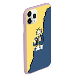 Чехол iPhone 11 Pro матовый Fallout logo boy, цвет: 3D-розовый — фото 2