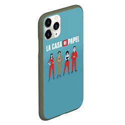 Чехол iPhone 11 Pro матовый БУМАЖНЫЙ ДОМ, цвет: 3D-темно-зеленый — фото 2