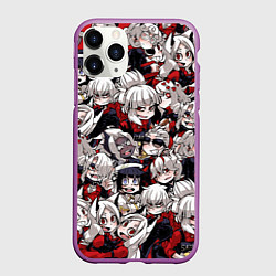 Чехол iPhone 11 Pro матовый Helltaker, цвет: 3D-фиолетовый