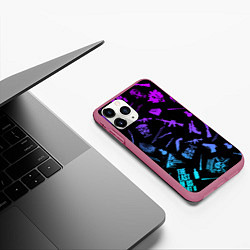 Чехол iPhone 11 Pro матовый PATTERN THE LAST OF US Z, цвет: 3D-малиновый — фото 2