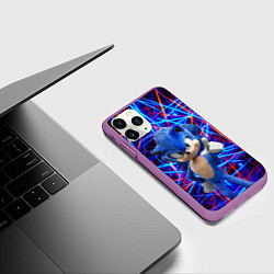 Чехол iPhone 11 Pro матовый Sonic, цвет: 3D-фиолетовый — фото 2