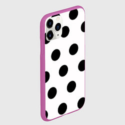 Чехол iPhone 11 Pro матовый Горошeк, цвет: 3D-фиолетовый — фото 2