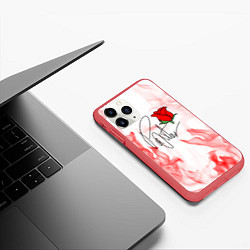 Чехол iPhone 11 Pro матовый PYTN X ROSE, цвет: 3D-красный — фото 2