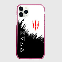 Чехол iPhone 11 Pro матовый The Witcher, цвет: 3D-малиновый
