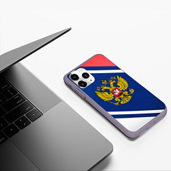 Чехол iPhone 11 Pro матовый RUSSIA SPORT, цвет: 3D-серый — фото 2