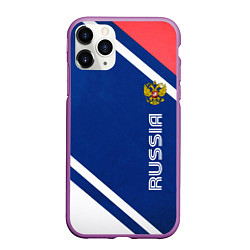 Чехол iPhone 11 Pro матовый RUSSIA SPORT, цвет: 3D-фиолетовый