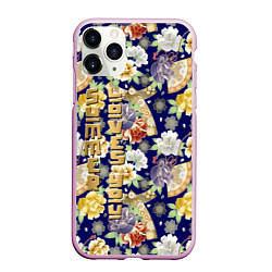 Чехол iPhone 11 Pro матовый Пионы Японии Summer Loves You, цвет: 3D-розовый