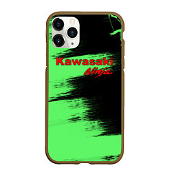 Чехол iPhone 11 Pro матовый Kawasaki, цвет: 3D-коричневый