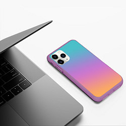 Чехол iPhone 11 Pro матовый Градиент, цвет: 3D-фиолетовый — фото 2