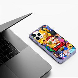 Чехол iPhone 11 Pro матовый BRAWL STARS GALE, цвет: 3D-светло-сиреневый — фото 2