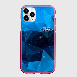 Чехол iPhone 11 Pro матовый FORD, цвет: 3D-малиновый