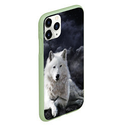 Чехол iPhone 11 Pro матовый БЕЛЫЙ ВОЛК D, цвет: 3D-салатовый — фото 2