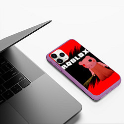 Чехол iPhone 11 Pro матовый Roblox Piggy, цвет: 3D-фиолетовый — фото 2