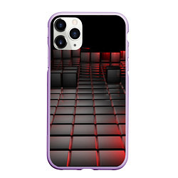 Чехол iPhone 11 Pro матовый КАРБОНОВЫЕ ПЛИТЫ, цвет: 3D-сиреневый
