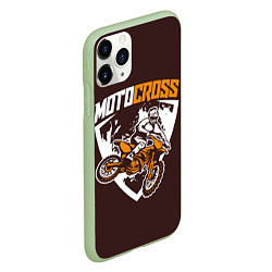 Чехол iPhone 11 Pro матовый Motorcross Z, цвет: 3D-салатовый — фото 2