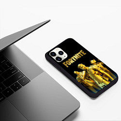 Чехол iPhone 11 Pro матовый FORTNITE GOLD SQUAD, цвет: 3D-черный — фото 2