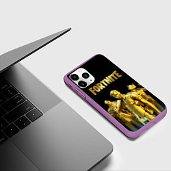 Чехол iPhone 11 Pro матовый FORTNITE GOLD SQUAD, цвет: 3D-фиолетовый — фото 2