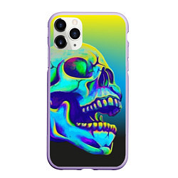 Чехол iPhone 11 Pro матовый Neon skull