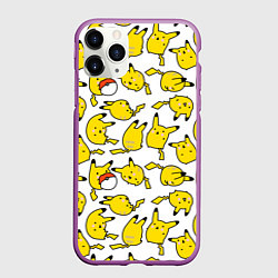 Чехол iPhone 11 Pro матовый Пикачу, цвет: 3D-фиолетовый