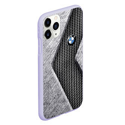 Чехол iPhone 11 Pro матовый BMW - emblem - metal - texture, цвет: 3D-светло-сиреневый — фото 2