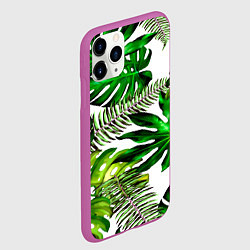 Чехол iPhone 11 Pro матовый ГАВАЙСКИЕ ЛИСТЬЯ, цвет: 3D-фиолетовый — фото 2