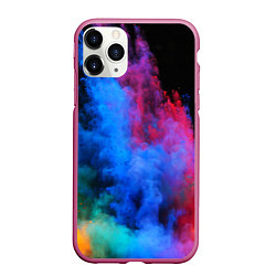 Чехол iPhone 11 Pro матовый КРАСКИ, цвет: 3D-малиновый