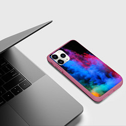 Чехол iPhone 11 Pro матовый КРАСКИ, цвет: 3D-малиновый — фото 2