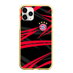 Чехол iPhone 11 Pro матовый BAYERN MUNCHEN, цвет: 3D-желтый