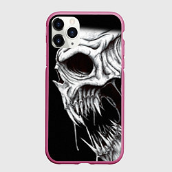 Чехол iPhone 11 Pro матовый Череп Z, цвет: 3D-малиновый