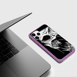 Чехол iPhone 11 Pro матовый Череп Z, цвет: 3D-фиолетовый — фото 2