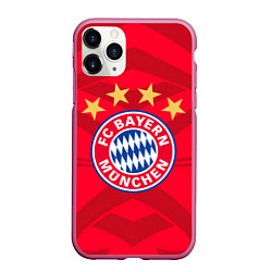 Чехол iPhone 11 Pro матовый BAYERN MUNCHEN, цвет: 3D-малиновый