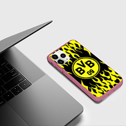 Чехол iPhone 11 Pro матовый BORUSSIA, цвет: 3D-малиновый — фото 2