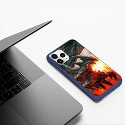 Чехол iPhone 11 Pro матовый Дракон Z, цвет: 3D-тёмно-синий — фото 2