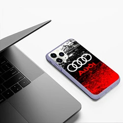 Чехол iPhone 11 Pro матовый AUDI, цвет: 3D-светло-сиреневый — фото 2