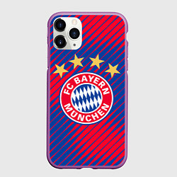 Чехол iPhone 11 Pro матовый BAYERN MUNCHEN, цвет: 3D-фиолетовый
