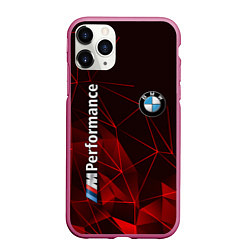 Чехол iPhone 11 Pro матовый BMW, цвет: 3D-малиновый