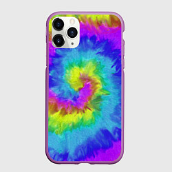 Чехол iPhone 11 Pro матовый ХИППИ, цвет: 3D-фиолетовый