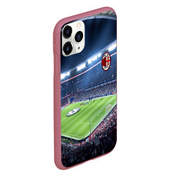 Чехол iPhone 11 Pro матовый FC MILAN, цвет: 3D-малиновый — фото 2